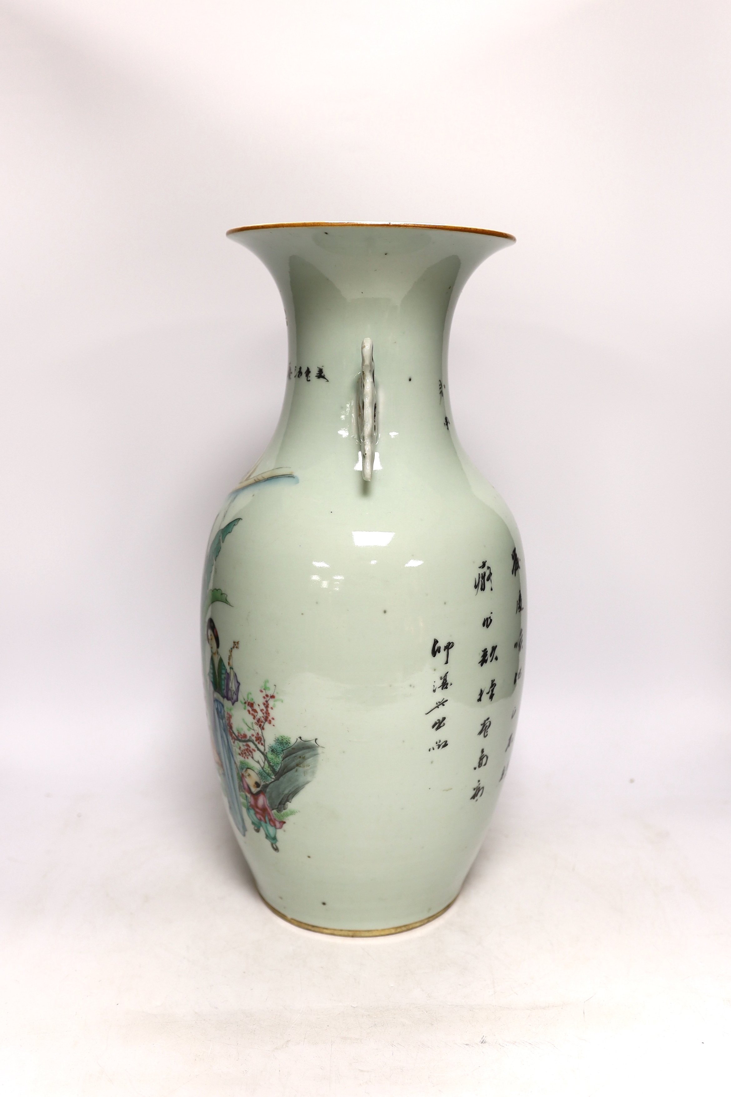 A Chinese Republic period famille rose porcelain vase, 43cm high